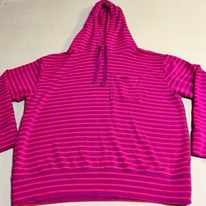 GAP Sweats Hoodie Women’s Medium Pink & Purple Striped Pullover Vintage Soft